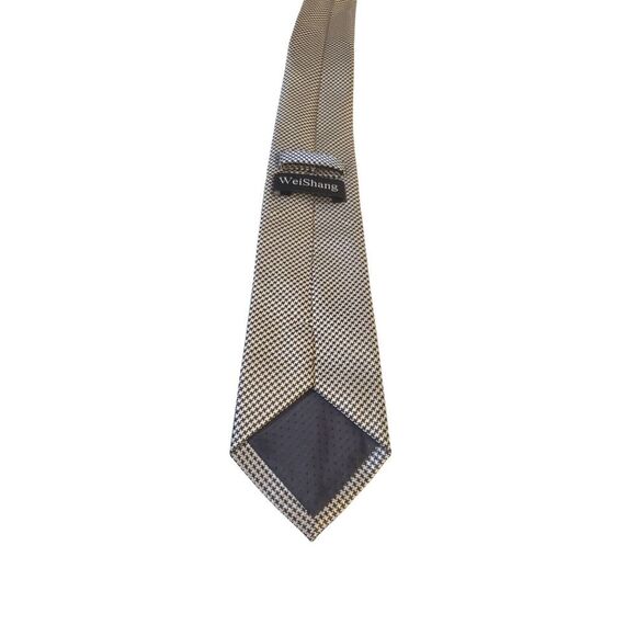 Weishang Mens Black White Hand Made 100% Silk Neck Tie Made In China Luxury - Picture 4 of 12